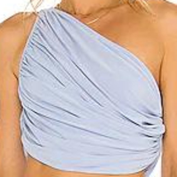 Norma Kamali x REVOLVE Diana Crop in Celestial Blue